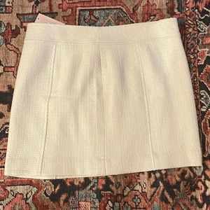 NWT Banana Republic Tweed Ivory Creme Mini Pencil Skirt Size 12P